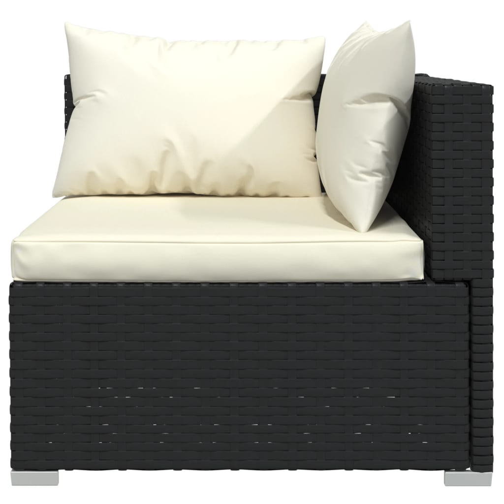 Maison Exclusive - Set Divani da Giardino 12 pz con Cuscini in Polyrattan Nero - 6