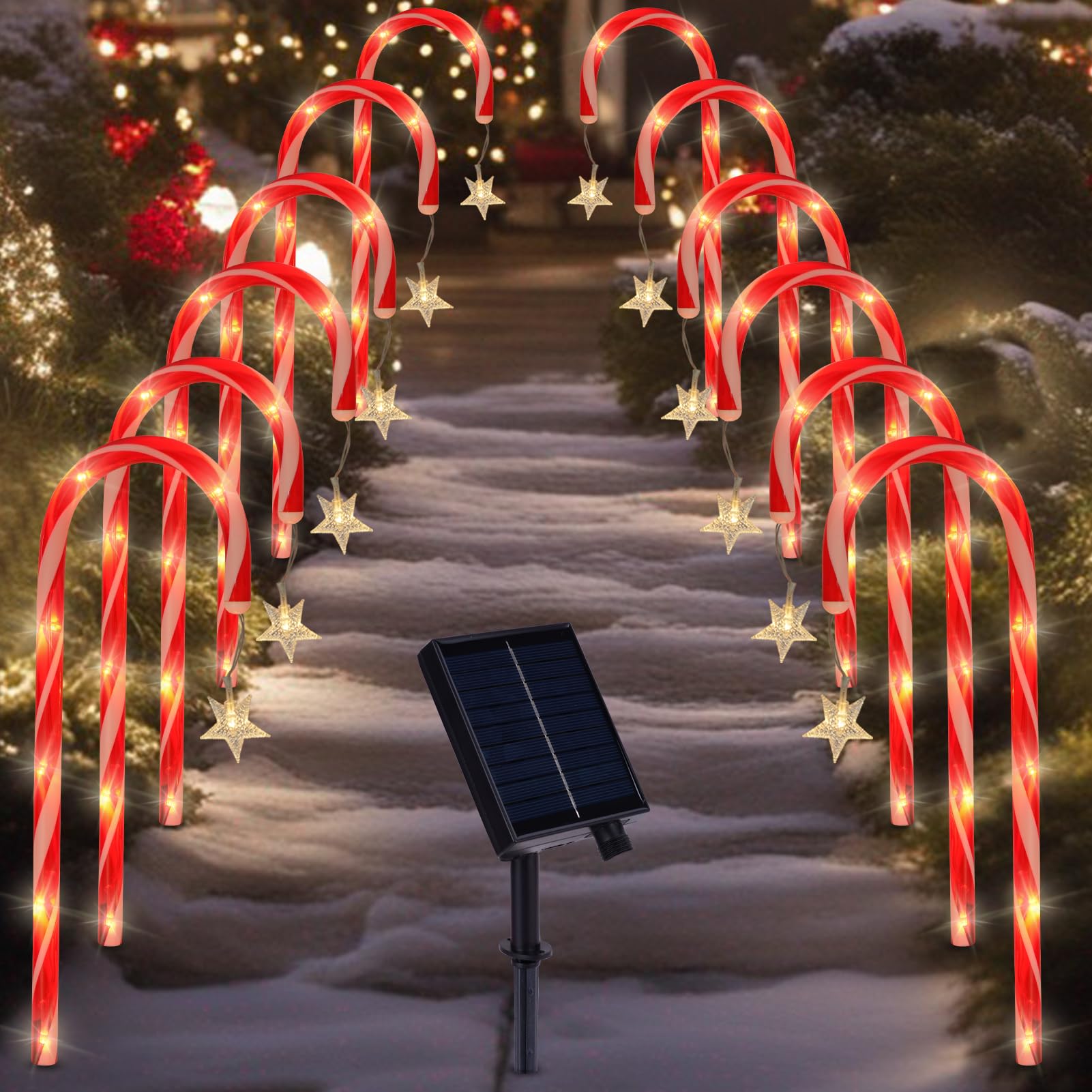 Feux de chaîne parapluie de patio, 104 LED 8 Mode Haiti
