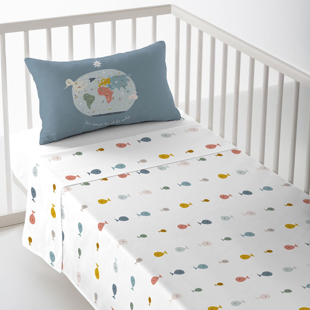 Parure De Draps Bébé Polaire Corail 60x120cm - 3 Pièces (drap-housse, Drap Plat, Taie), Motif éléphant Ballon Cœur, Hiver