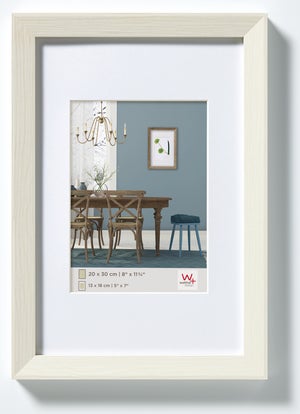 Cadre Sous Verre 20x25 Cm Sans Bord - Clip, Polystyrène, Passepartout 13x18 Cm, Fabrication Allemagne