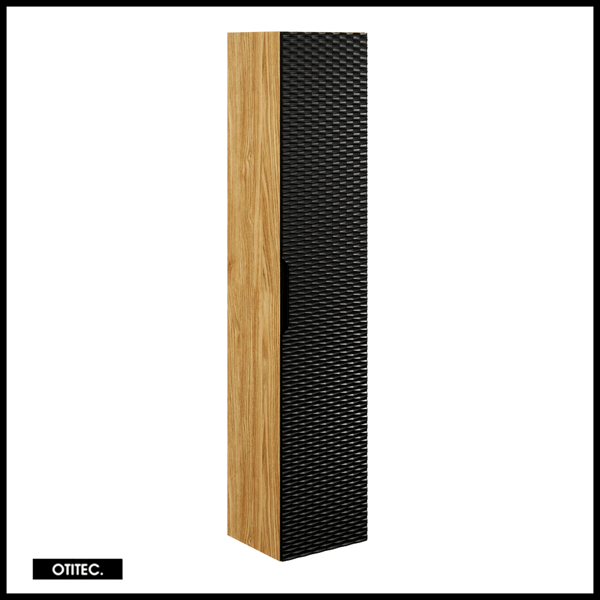 Szafka Comad łazienkowa OCEAN BLACK 80-01-1D 35cm dąb olejowany/czarna