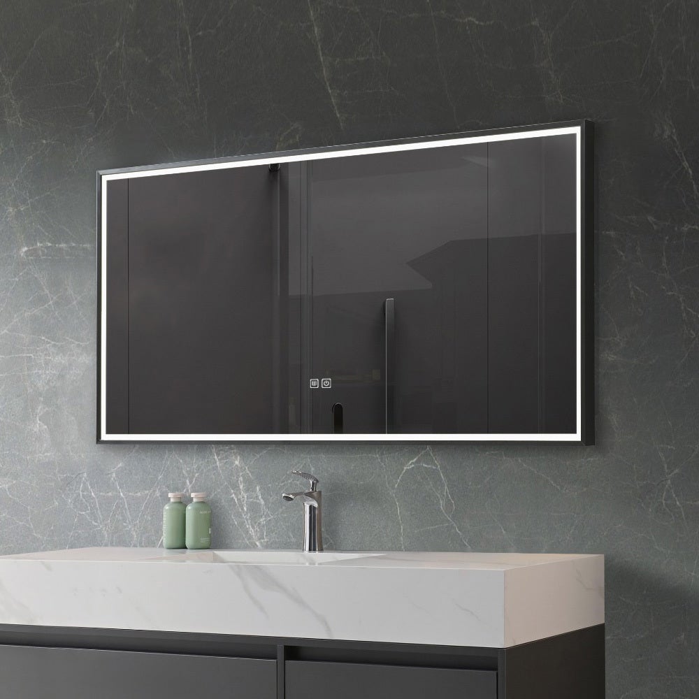 Miroir De Salle De Bain LED 120x60 Cm - 3 Couleurs De Lumière, Intensité Variable, Anti-buée, Design Asymétrique - 13