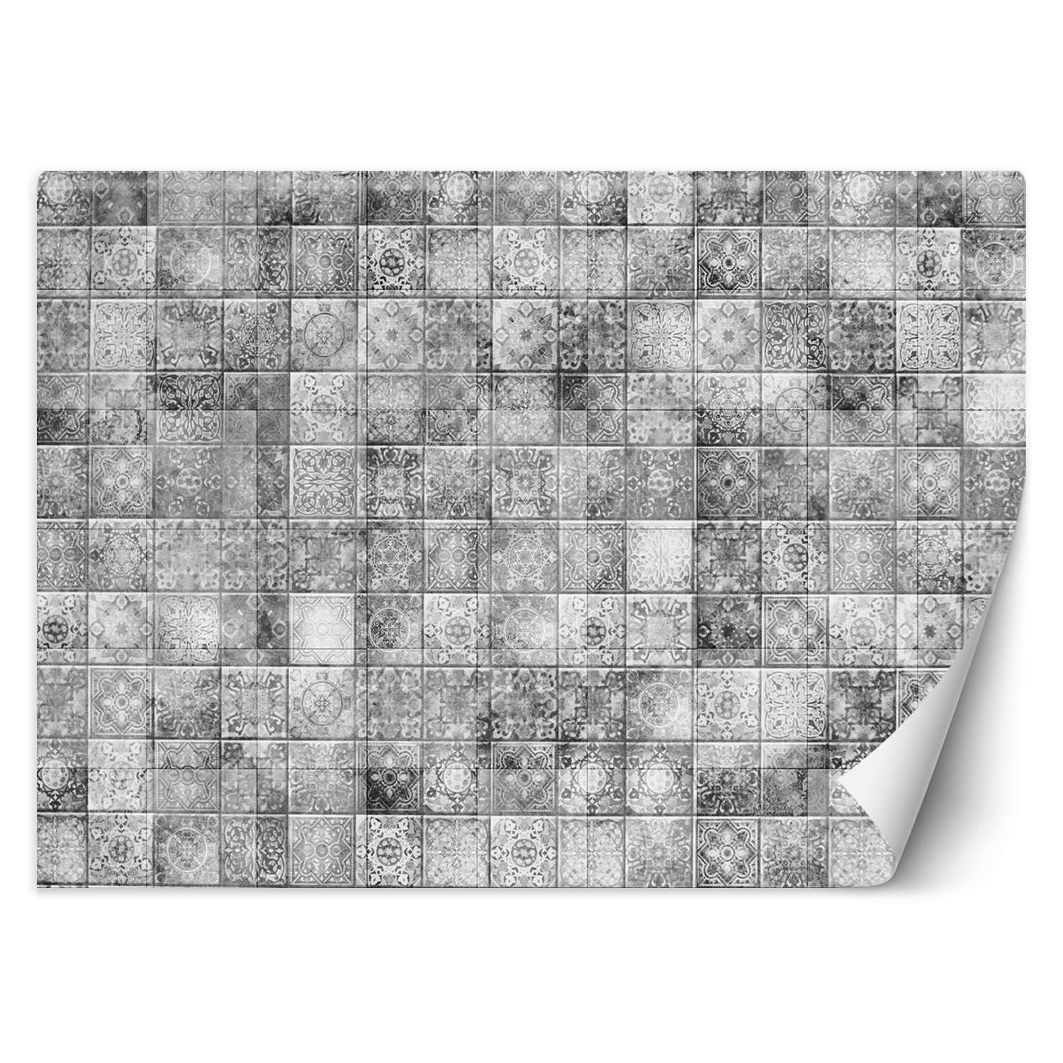 Fototapeta, Szare kafelki marokańska mozaika z orientalnym wzorem 250x175