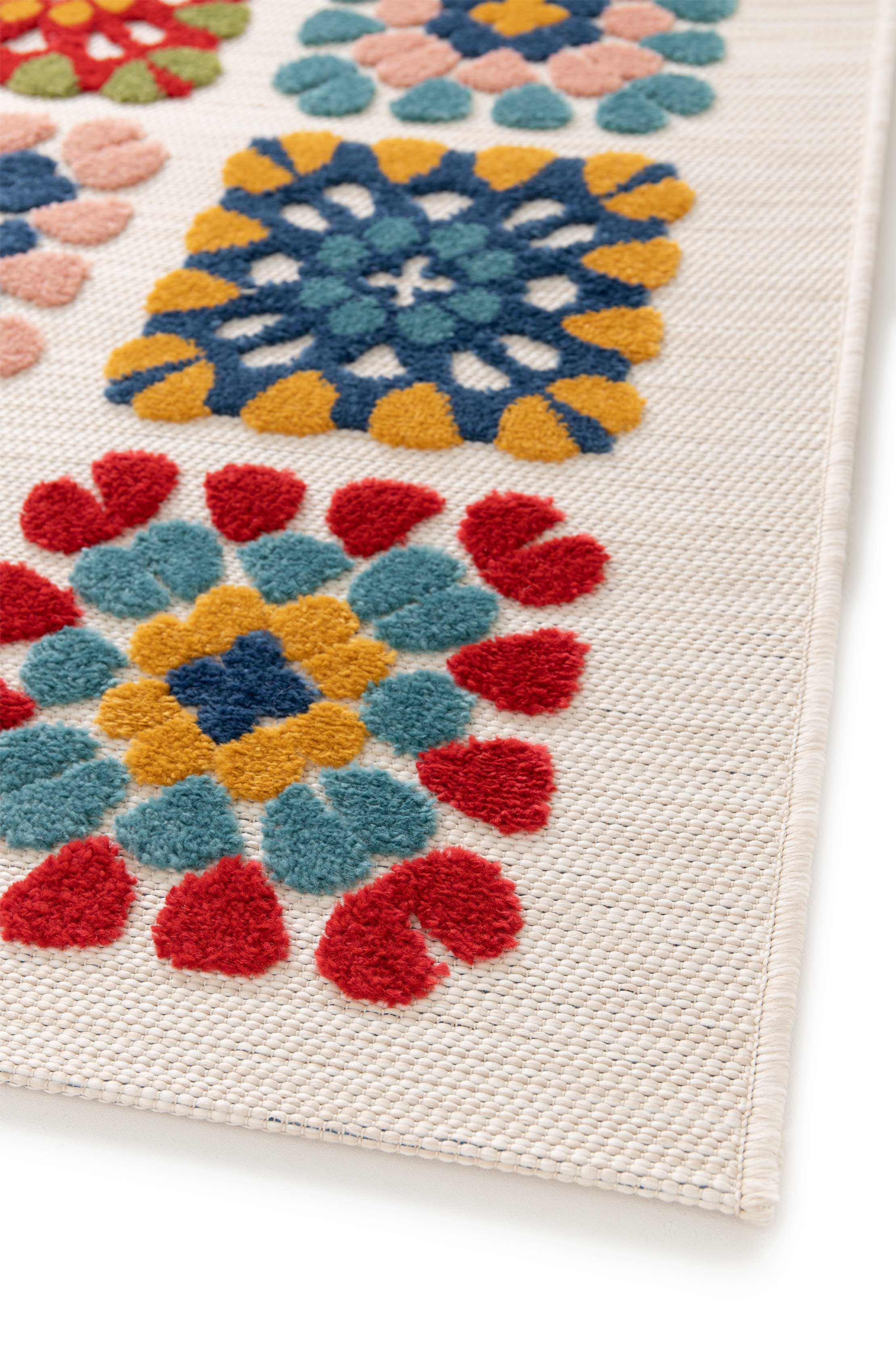 Tapis extérieur multicolore rectangulaire l.160 x L.230 cm MILA géométrique avec relief - ATTICGO - 5