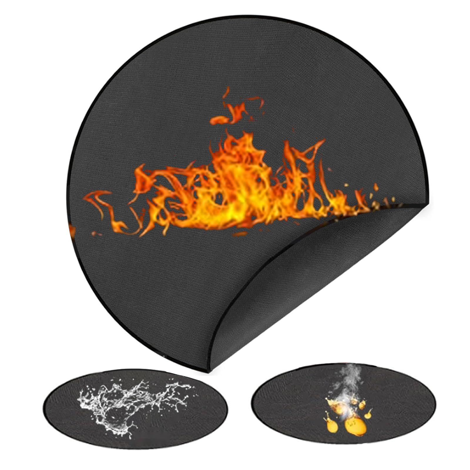 Okrągły dywanik ochronny przeciwpożarowy o średnicy cm Ochrona podłoża Ognioodporny dywanik do grilla na zewnątrz warstwy Wodoodporny Składany