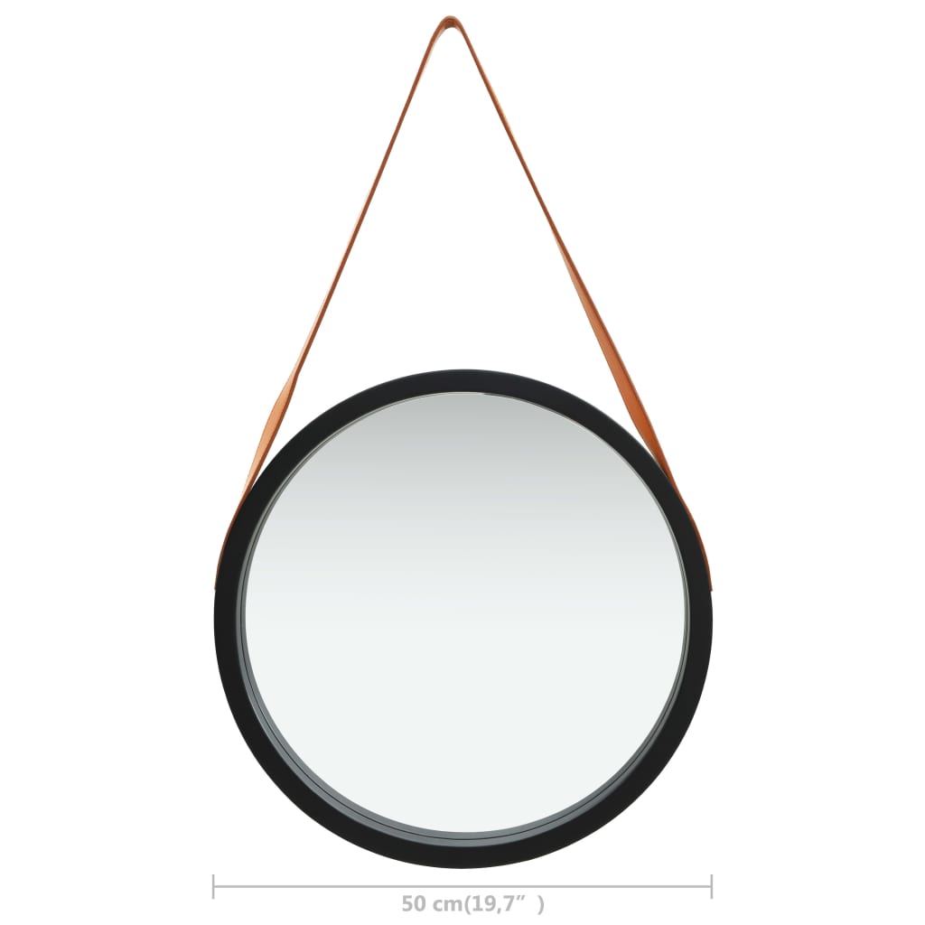 Miroir mural avec sangle noire 50 cm- COMFORTXL - 6