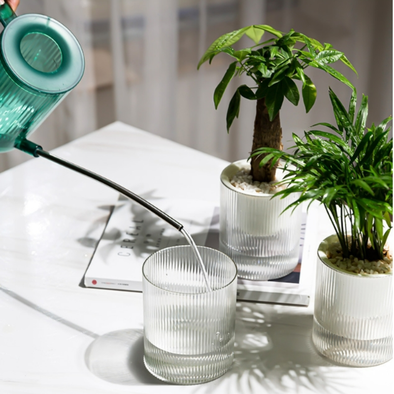 Lot de 3, pots auto-arrosants calibre 10 cm, pots en plastique transparent avec réservoir d’eau pour plantes vertes et fleurs en pot - 4