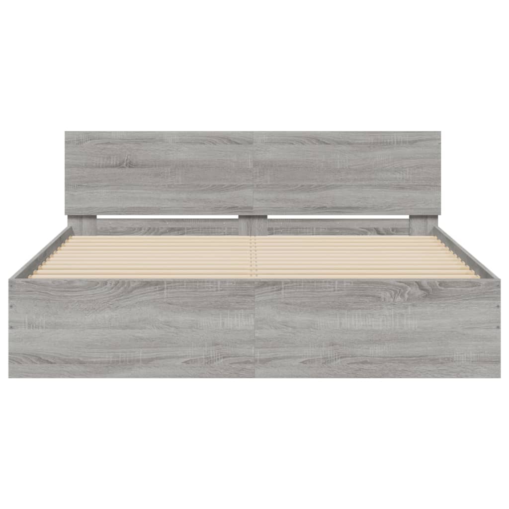 Cadre de lit sans matelas gris 140 x 200 cm - 5