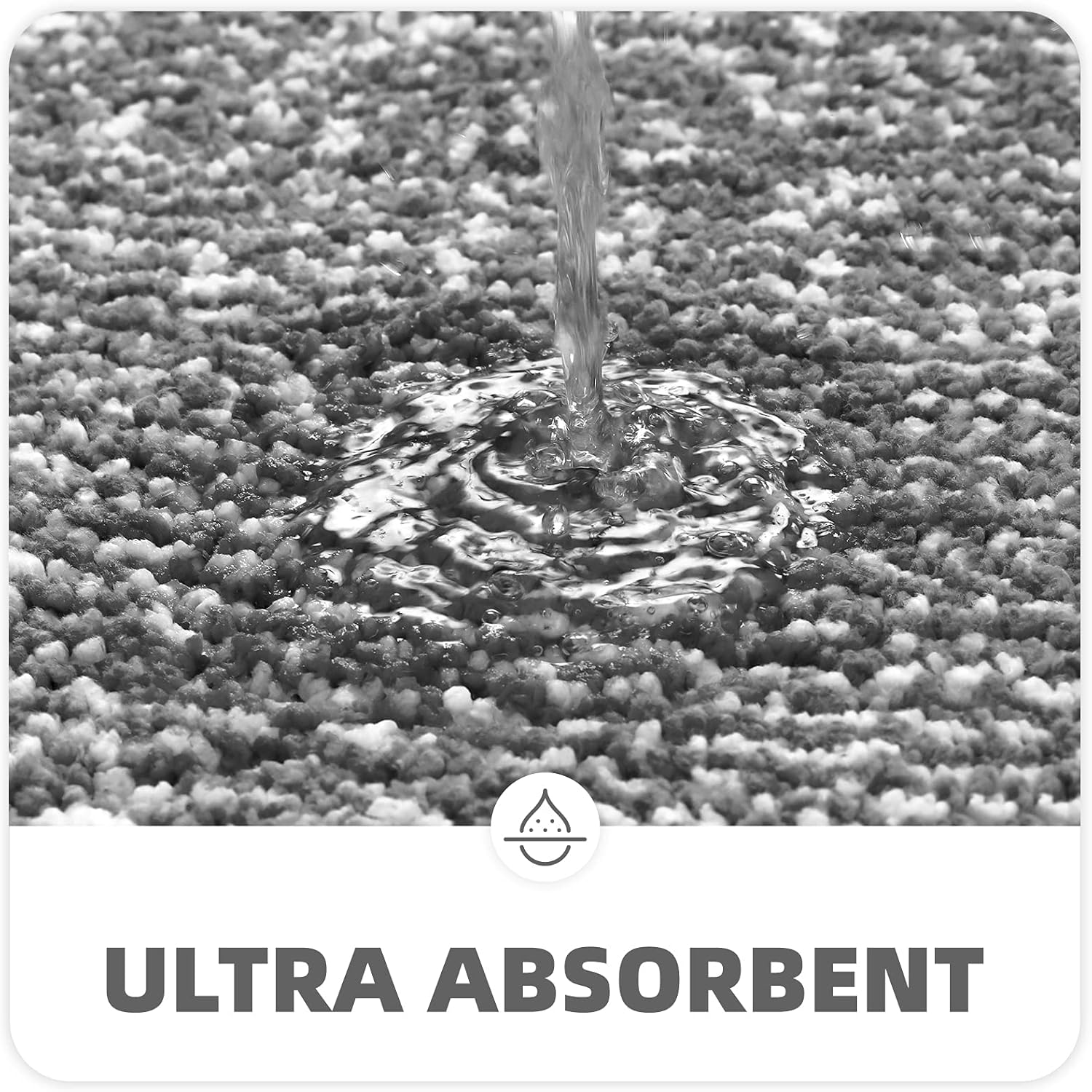 Tapis de salle de bain antidérapant, tapis de salle de bain en microfibre douce, tapis de douche absorbant lavable en machine, 50x80 cm, gris foncé - 2