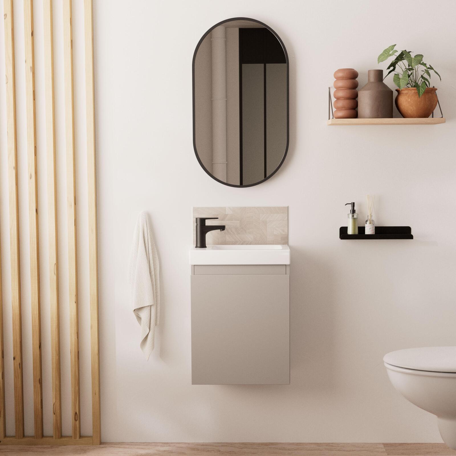 Meuble Lave-Mains Nova - Bois Et Métal, Design Moderne Pour Petites Salles De Bain
