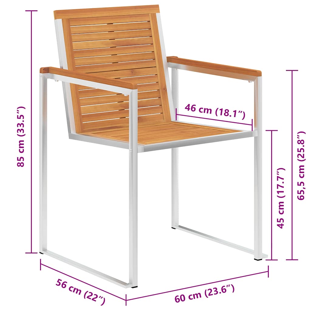 Maison Exclusive - Sedie da Giardino con Cuscini 6 pz in Legno Massello di Acacia - 8