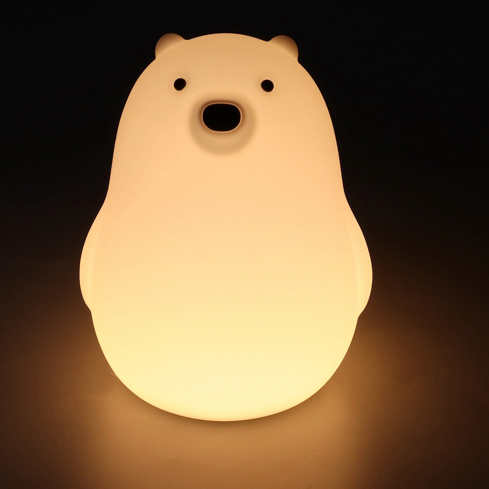 Silikonowa lampka antystresowa lampka nocna dla dzieci uroczy niedźwiedź polarny dekoracja biurka prezent kawaii do pokoju dziecięcego i dla chłopców