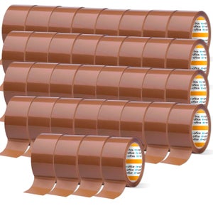 Nastro Adesivo Imballaggi Marrone - Confezione 6 Rotoli 50mt X 48mm, Adesivo Acrilico Resistente - Foto 2