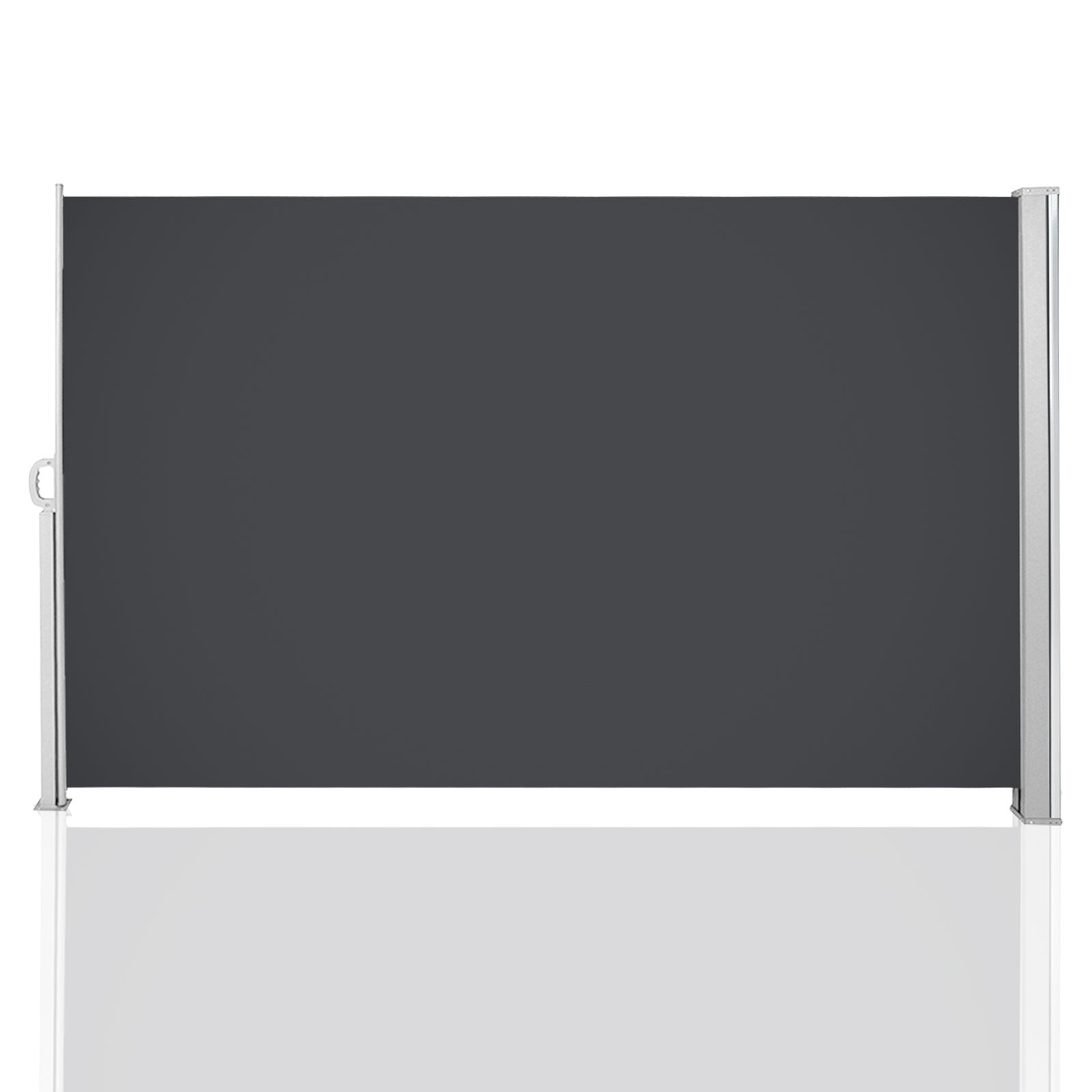 Toldo lateral extensible balcón antracita protección solar full cassette pantalla privacidad gris 180*300cm