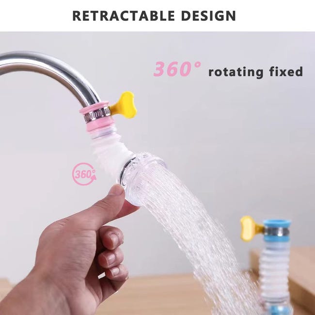 3 Piezas Filtro de Agua para Grifo,Filtro Retráctil y Plegable para Cocina,con Carbón Activado,para Hogar (3 Colores) - 6