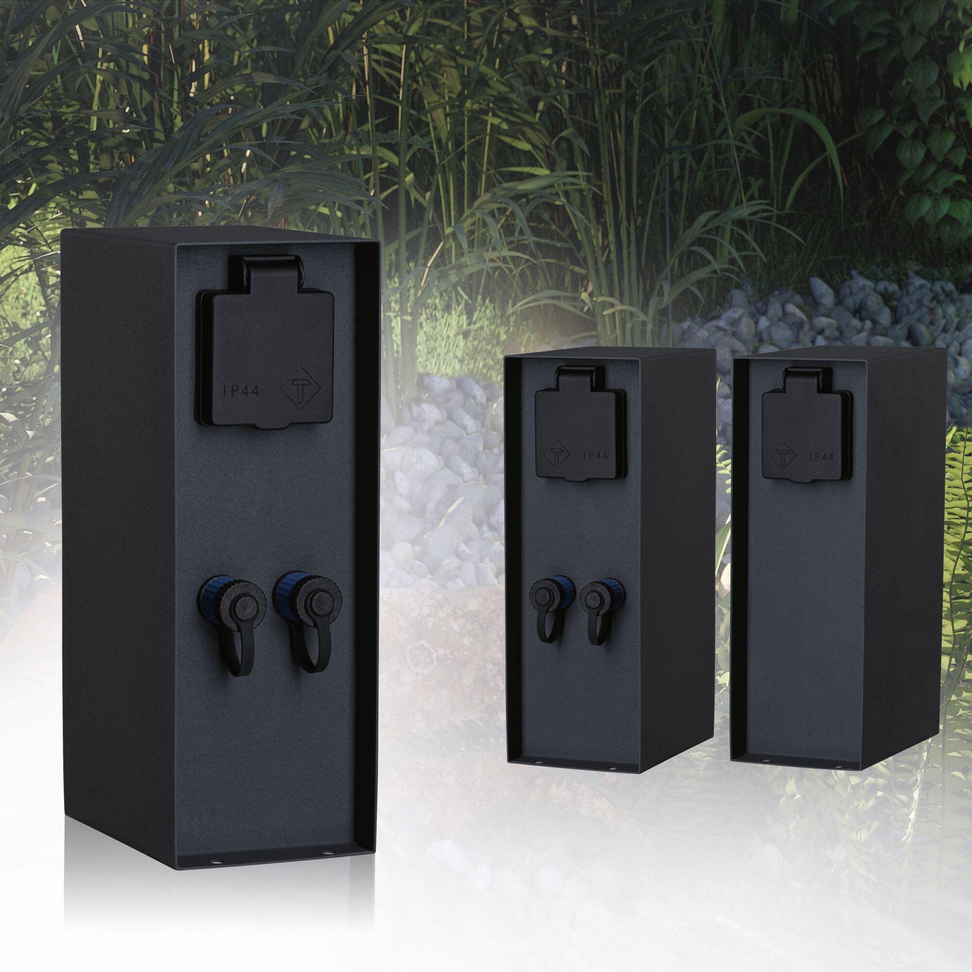 Plug & Shine Colonne de prises Rio incl. transformateurs IP44 Anthracite - 2