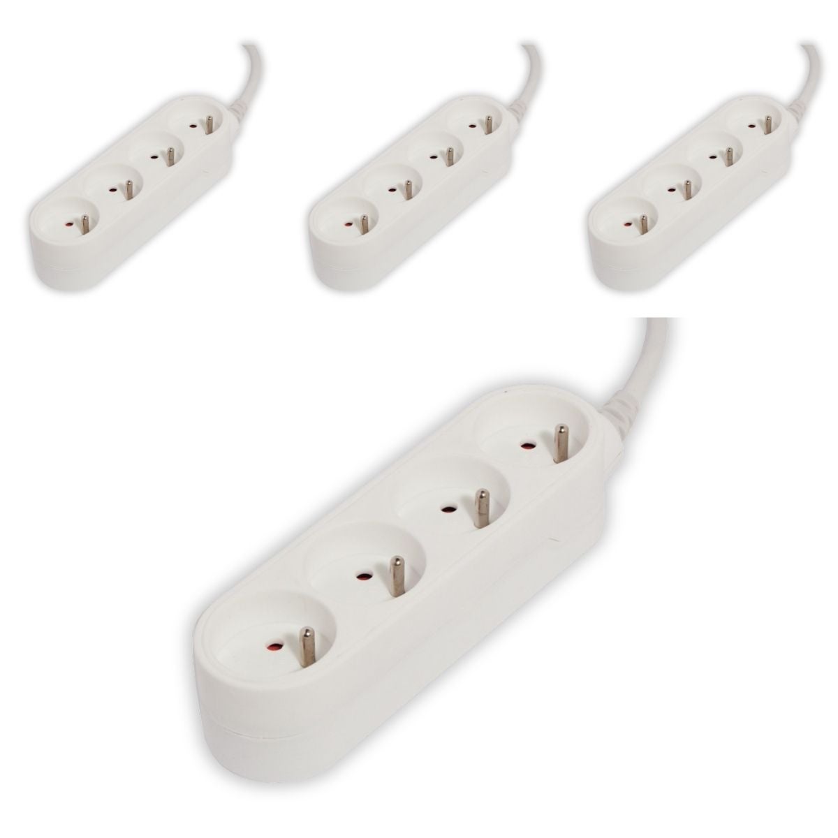 Lot de 3 Multiprises 6 prises - Noir