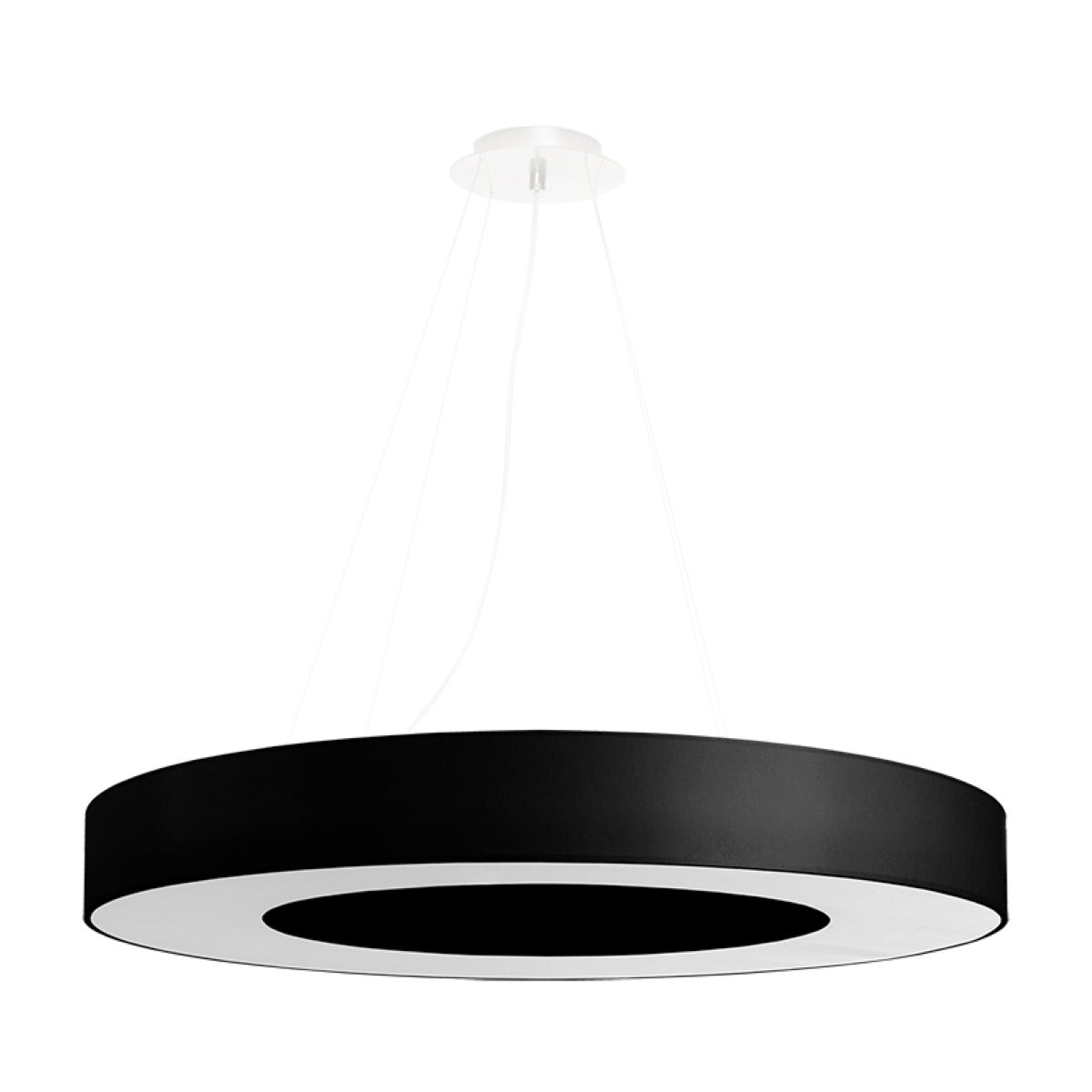 Lampa wisząca Saturno Slim czarna 6xE27x15W wym: 102 x 70 x 70 cm tkanina Sollux Lighting