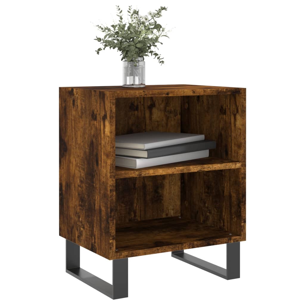 Table de chevet chêne fumé 40x30x50 cm bois d'ingénierie - 2