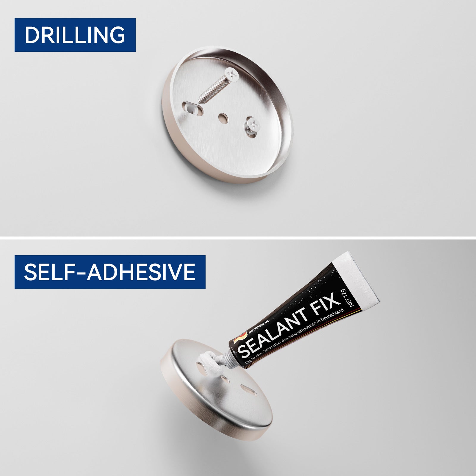 Cecipa MAX Portasciugamani da Parete Porta Carta Igienica da Bagno Set da Appendere per Bagno in Acciaio Inossidabile Spazzolato 4 Pezzi - 7