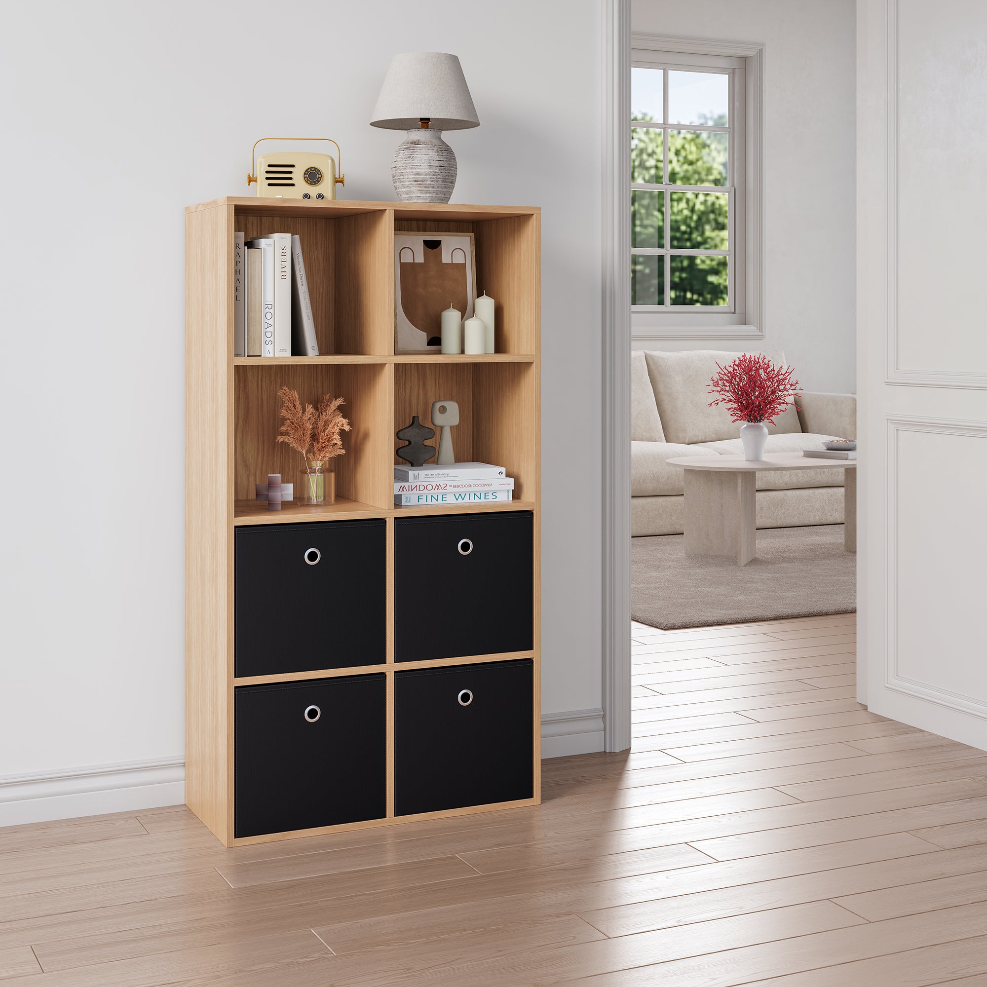 Set de 10 Boîtes de Rangement Textile Non Tissé 28 x 30 x 30 cm Noir [en.casa] - 5
