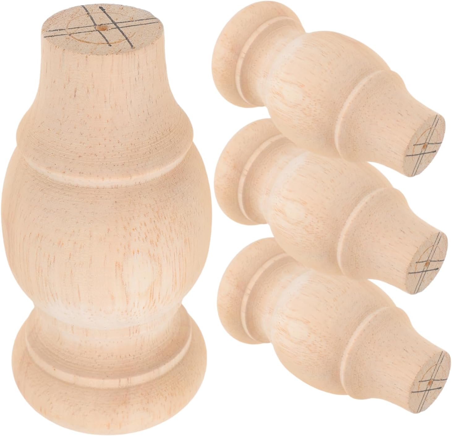 4 piese rotunde din lemn masiv pentru mobilier, feronerie DIY, înlocuire mobilier.