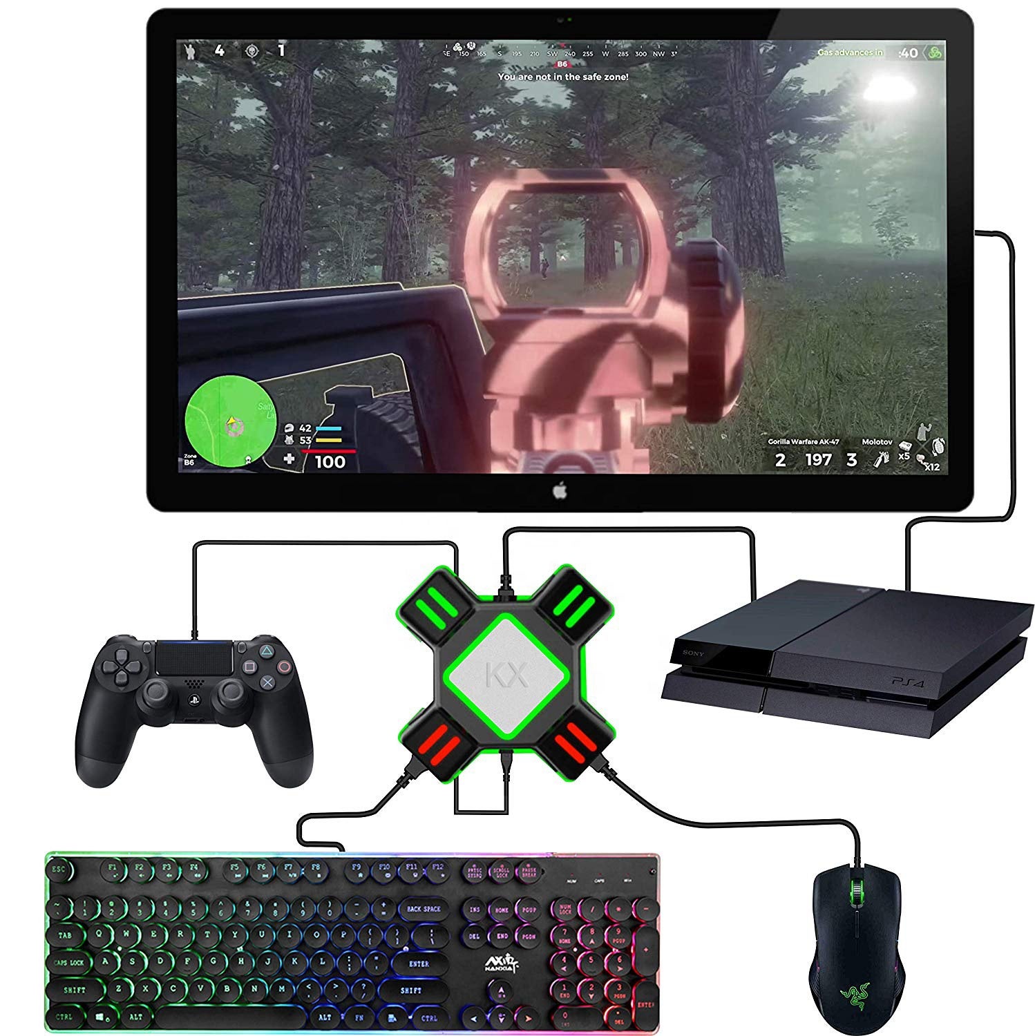Adattatore Per Tastiera E Mouse Per Giochi Mobile, Mix Lite, Plug And Play, Con Porta Di Ricarica Rapida, Per Smartphone Android, Nero - 6