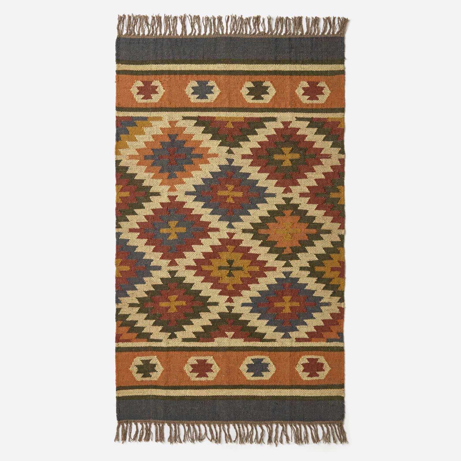 Tapis Kilim en Laine 160x230 cm Rich Black/Red – Fait Main sur Métier à Tapis Kilim en Laine 160x230 cm Rich Black/Red – Fait Main sur Métier à