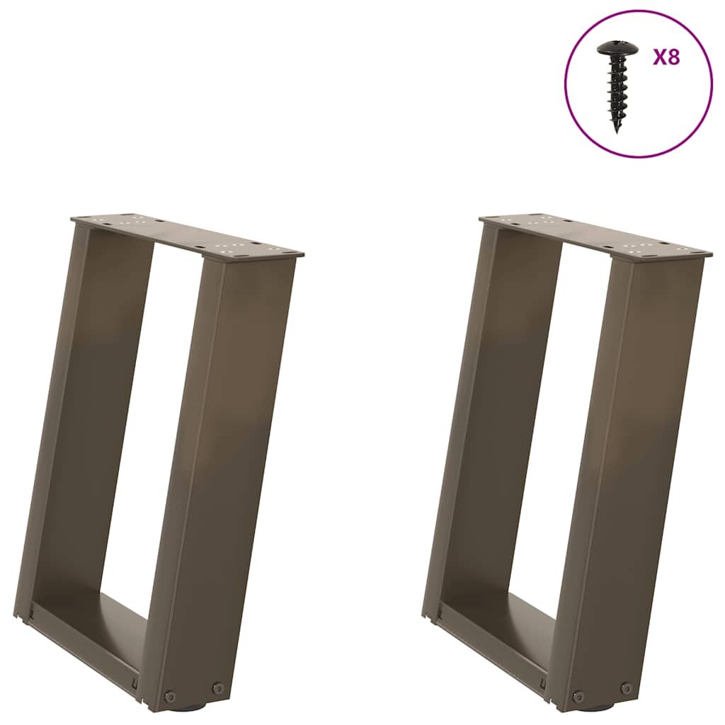 Nogi do stolika kawowego w kształcie litery U 2 szt. Naturalna stal 28x(42-43) cm Stal vidaXL