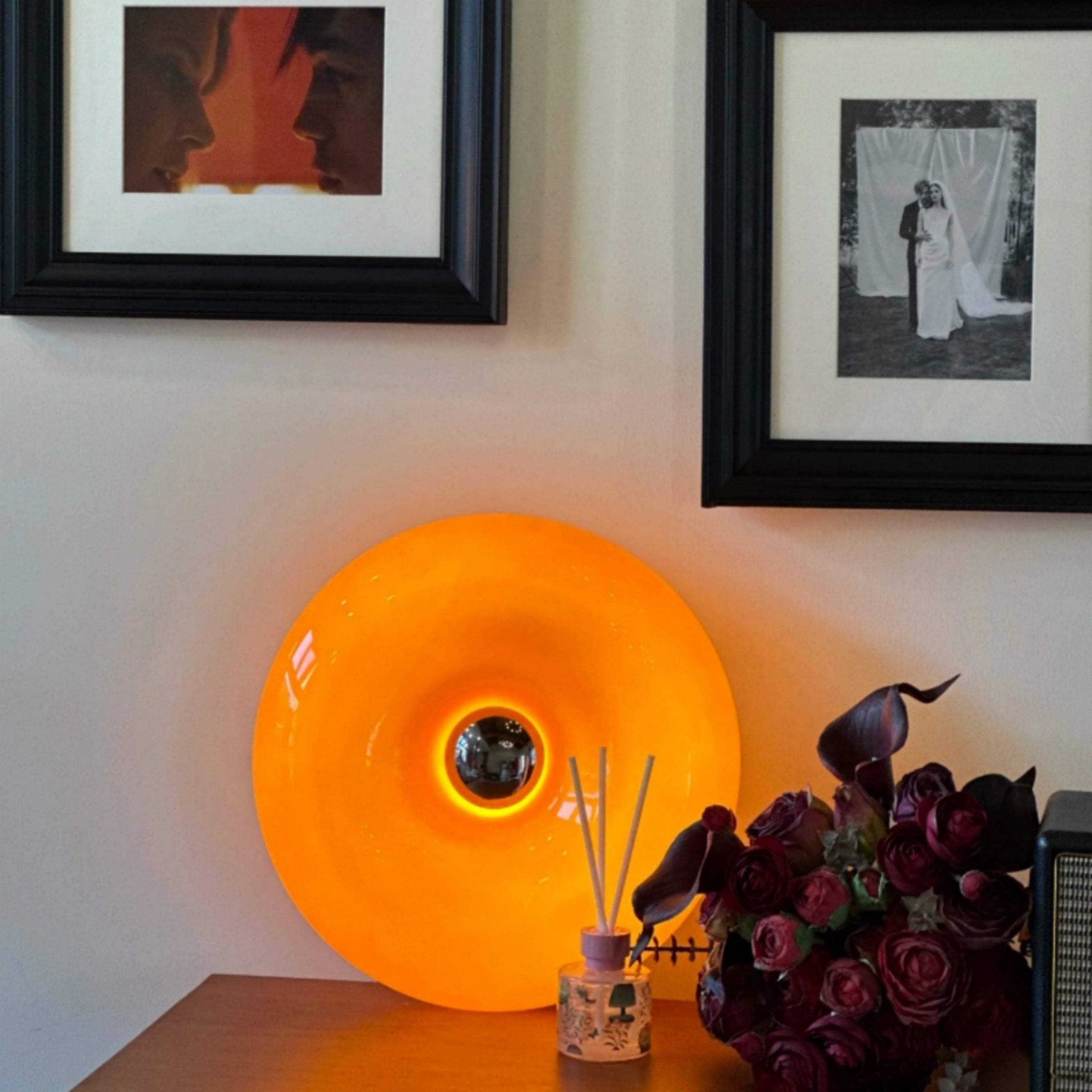 10PC Lampe à poser, Lampe Donut Touch, Lampe d'ambiance rétro Bauhaus, Lampe de bureau LED, Lampe de chevet avec 3 modes d'éclairage, Orange - 6