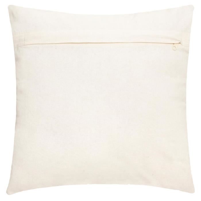 Coussin esprit berbère - Ivoire - 40x40 cm - Coton - 9