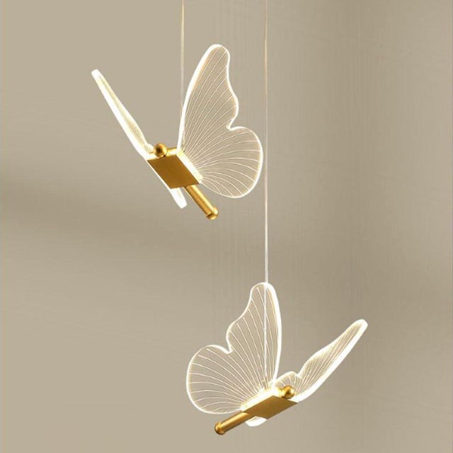 Lampa wisząca LED Butterfly 6W, kreatywny żyrandol w stylu skandynawskim, akrylowa lampa sufitowa LED, 3000K-6500K, ściemnialna, do sypialni