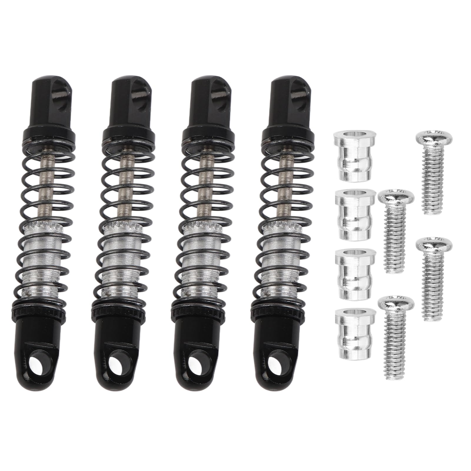 Amortisseurs RC Métalliques - Lot De 4 - Pour Voiture 1:16 - Ressort Et Vis Inclus - Longueur Totale 42 Mm