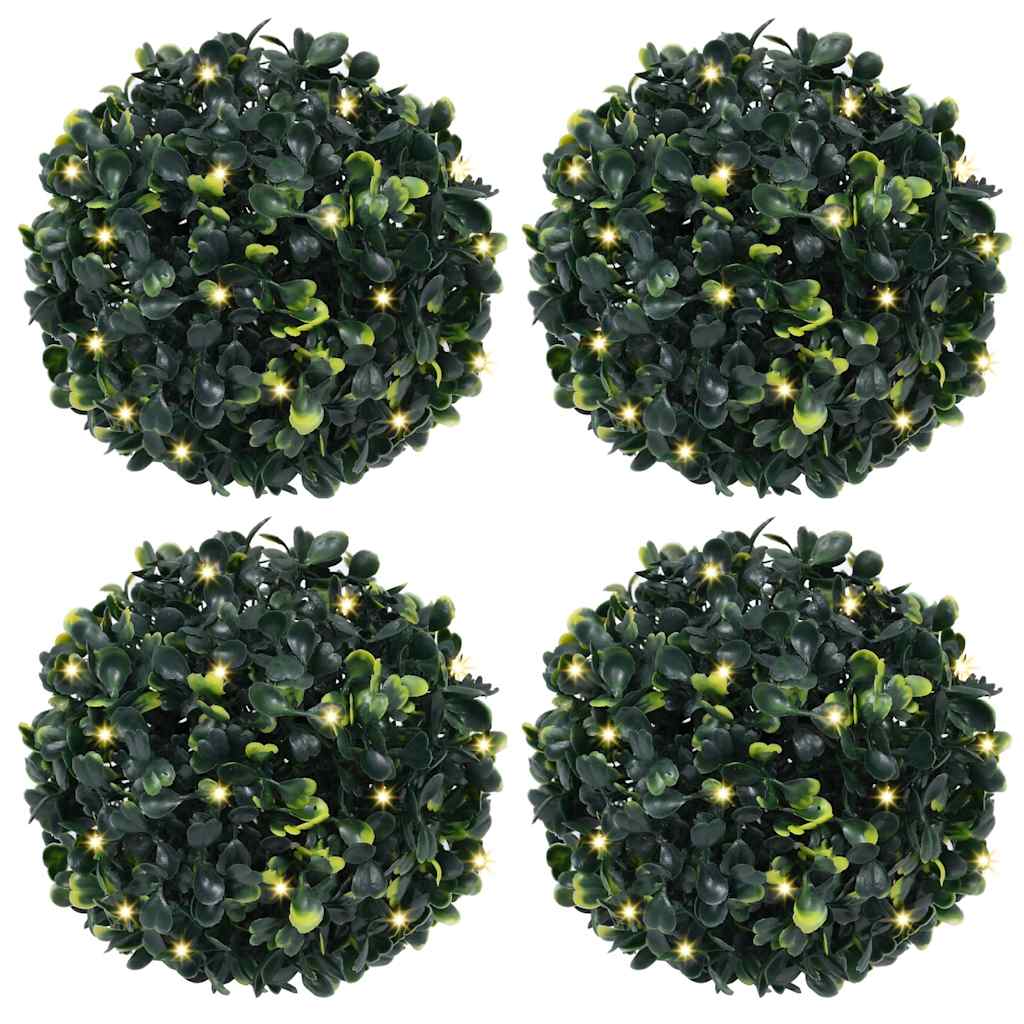 HOMCOM Lot De 2 Arbres Buis Artificiel Double Boules Avec Tronc Et Pot Inclus - Hauteur 90 Cm