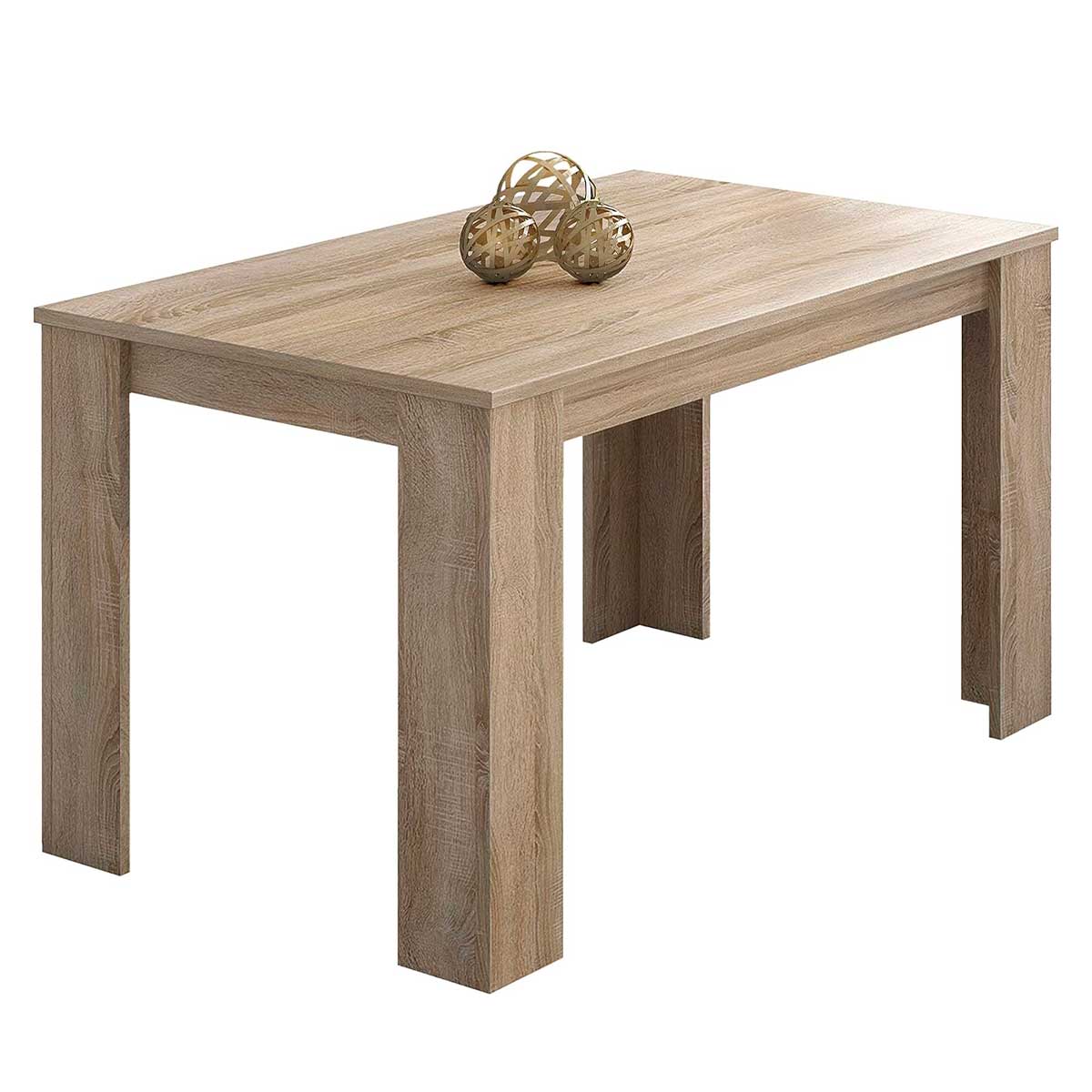 Mesa de comedor Aitana forma rectangular taupe 79x140x80 cm - 3