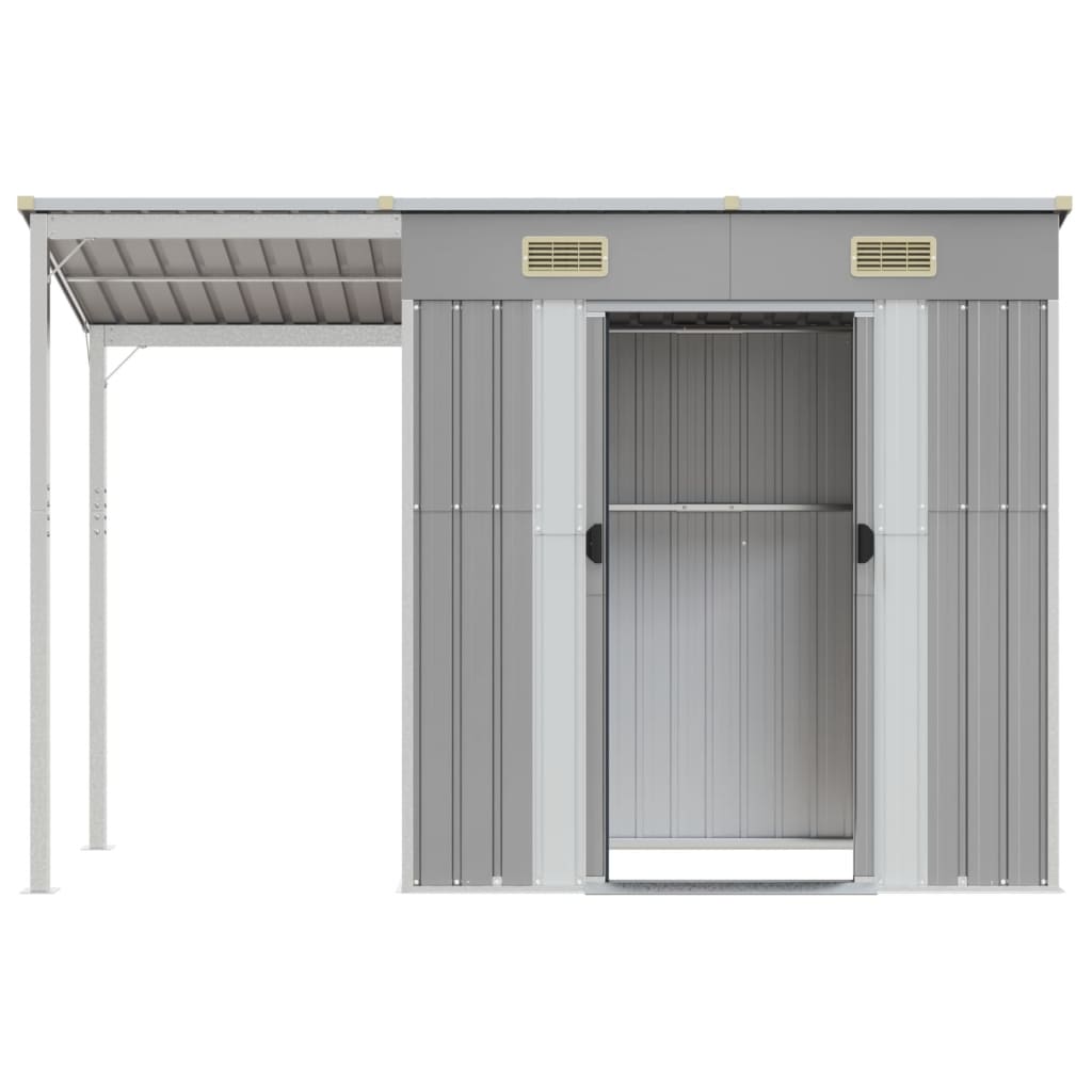Abri de jardin avec toit prolongé gris clair 277x110,5x181 cm - COMFORTXL - 3
