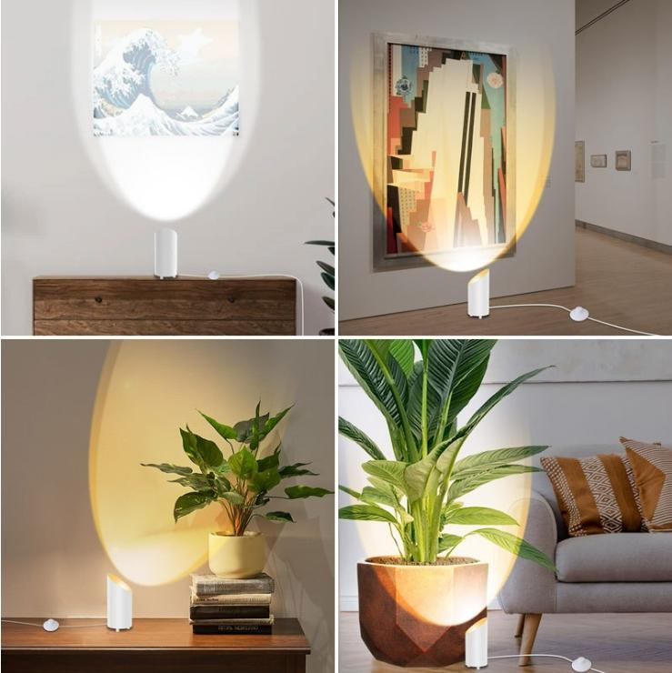 Set di 2 proiettori LED 5W - 3 temperature, intensità 10-100%, supporto e telecomando, ideale per piante e decorazioni - 5