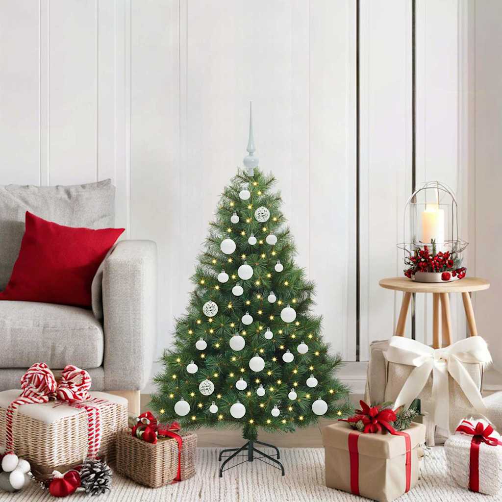 Sztuczna choinka z 150 diodami LED Zielony 120 cm PE i PVC