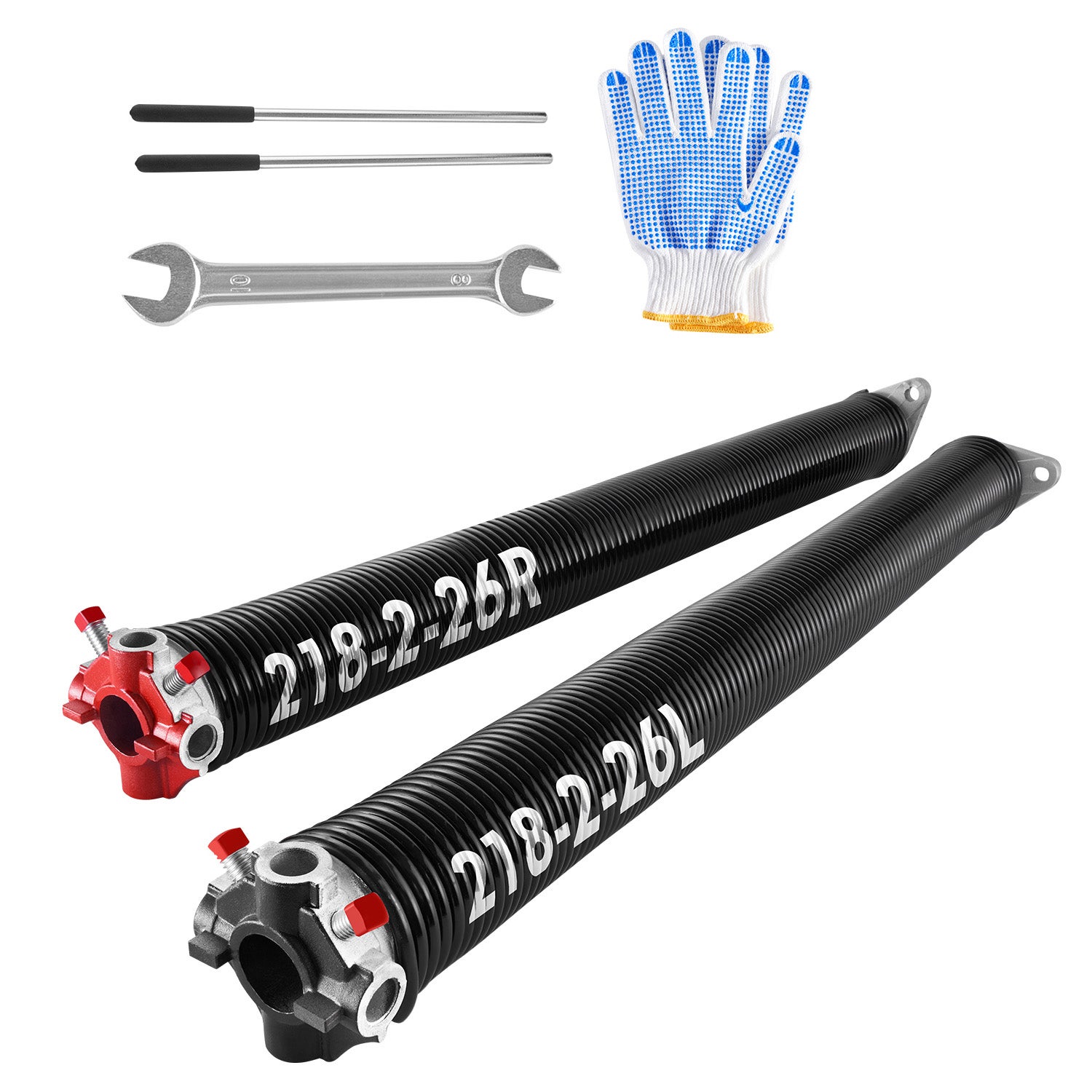 Par De Resortes De Torsión Para Puerta De Garaje - 2 Pulgadas, Acero Y Aluminio, 16000 Ciclos, Instalación Rápida