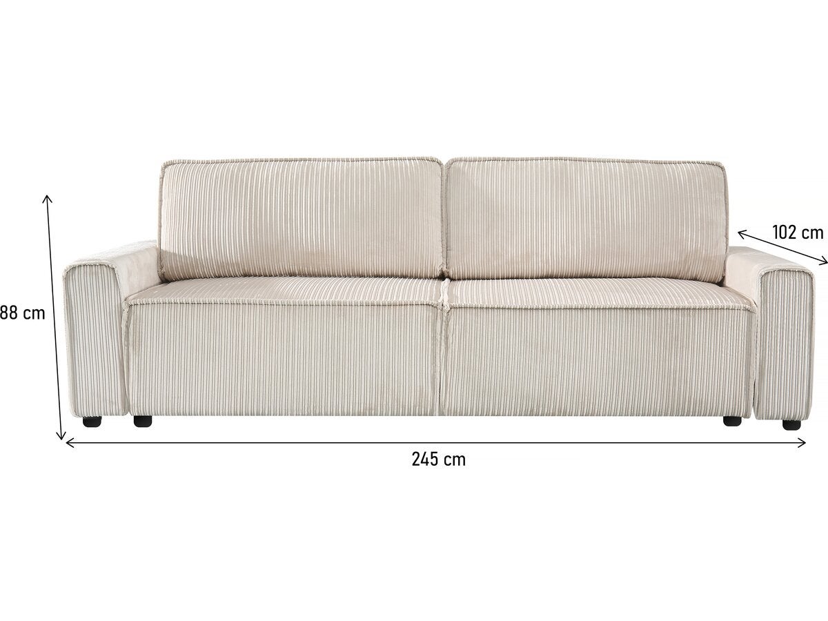 Canapé convertible en velours côtelé 