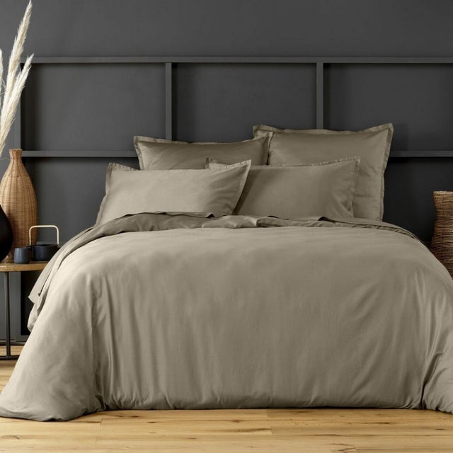 Housse de couette satin de coton sable 240x260 cm
