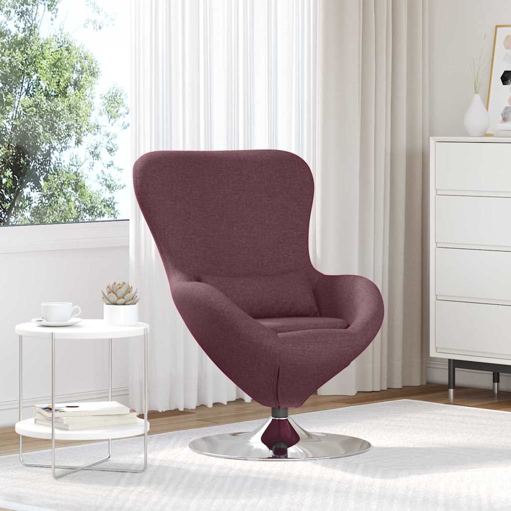 Fotel jajo Fioletowy 63 x 73 x 90 cm tkanina vidaXL