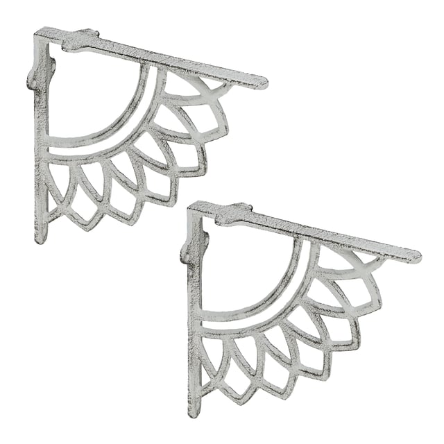 Relaxdays Reggimensola da Muro, Set da 2 Staffe per Mensole Parete, Supporti Angolari per Scaffali, Decorativo, Bianco