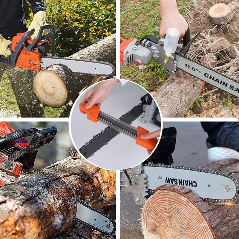 2 pièces 2 en 1 métal facile tronçonneuse chaîne affûteuse 3/8 pouces P 4.0mm scie dents ensemble affûtage rapide - 4