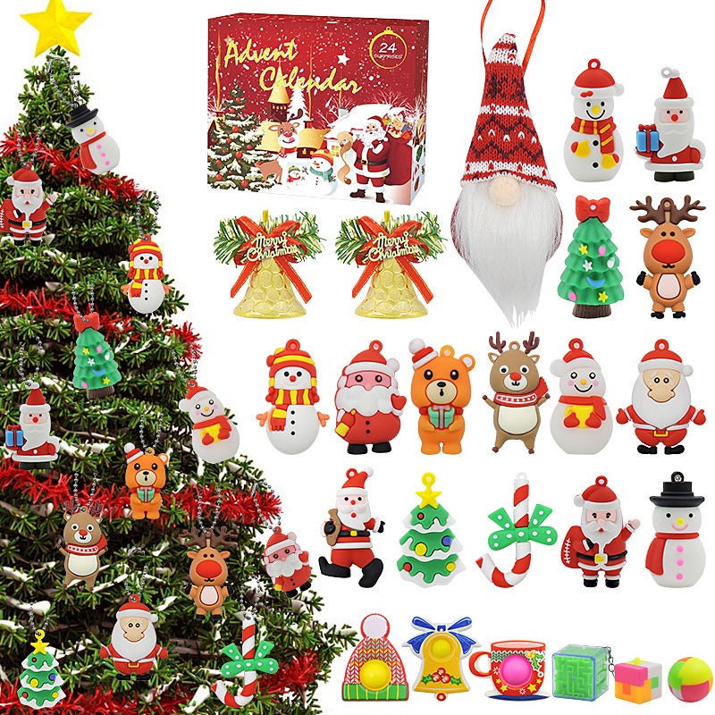 Calendrier De L'Avent 2025 Acrylique - Motif Singes - 24 Pendentifs - Décoration Noël Voiture Ou Maison