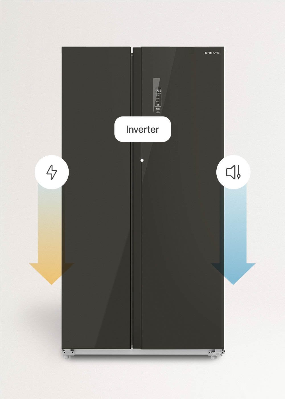 CREATE - FRIDGE STUDIO SIDE BY SIDE 550 - Réfrigérateur Side by Side 550 L No Frost- Noir - 6