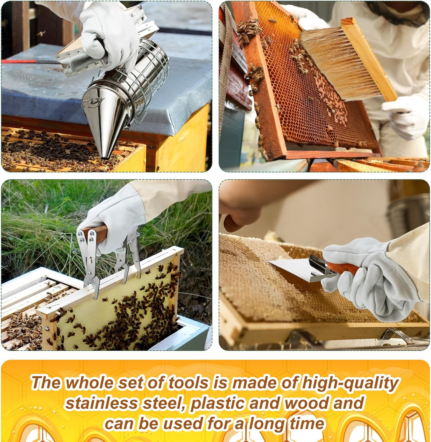 30 Pièces de Fournitures Apicoles Équipement de Ruche Kit de Démarrage pour Apiculture Fournitures pour Débutants et Apiculteurs Professionnels - 4