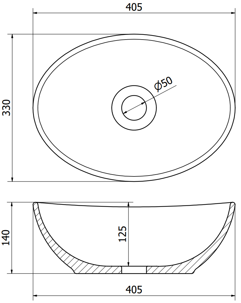 Mexen Elza umywalka nablatowa 40 x 33, cm biała - 21014000 - 6