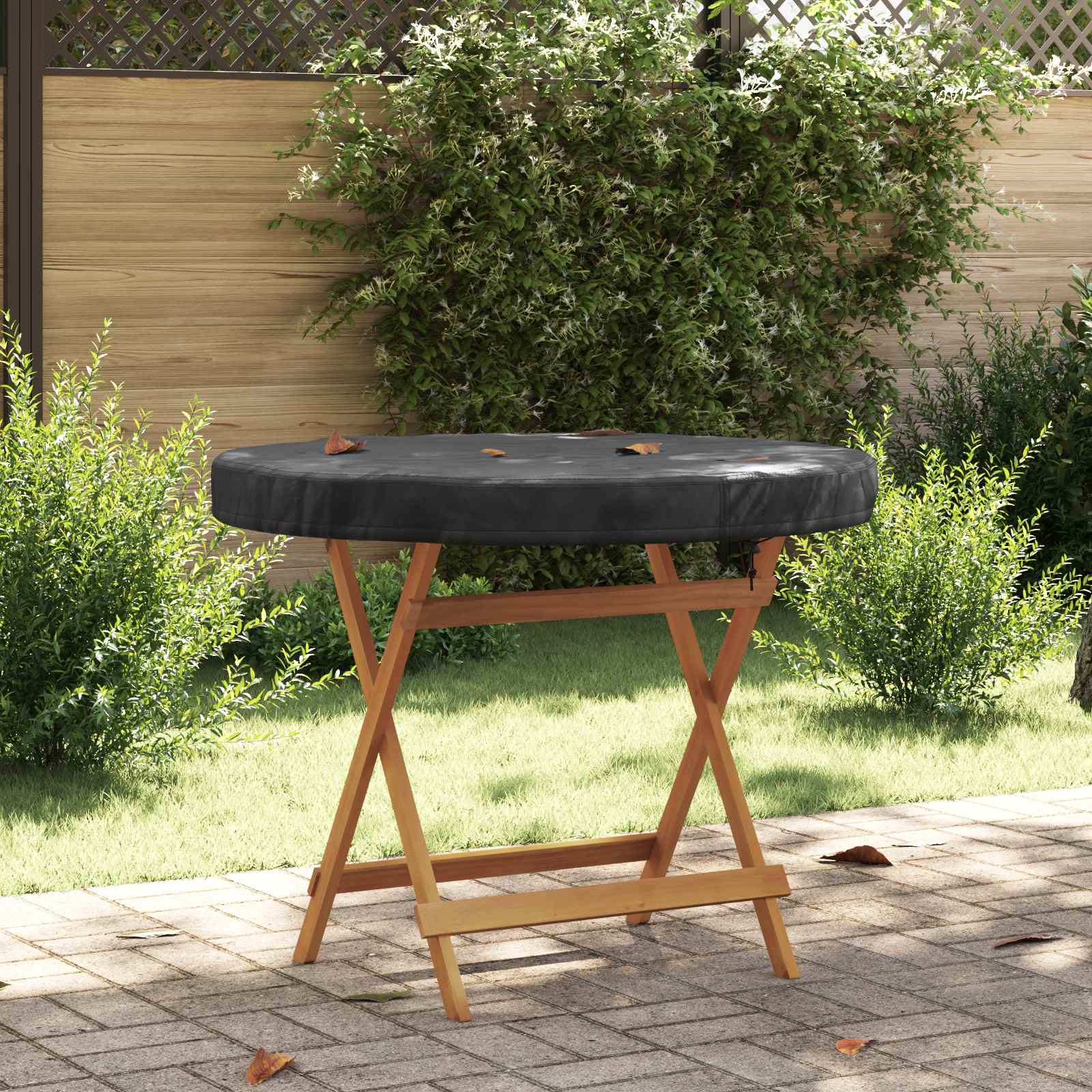 Housse salon jardin table ronde Oxford 210D - Imperméable 130x70cm noir Housse salon jardin table ronde Oxford 210D - Imperméable 130x70cm noir
