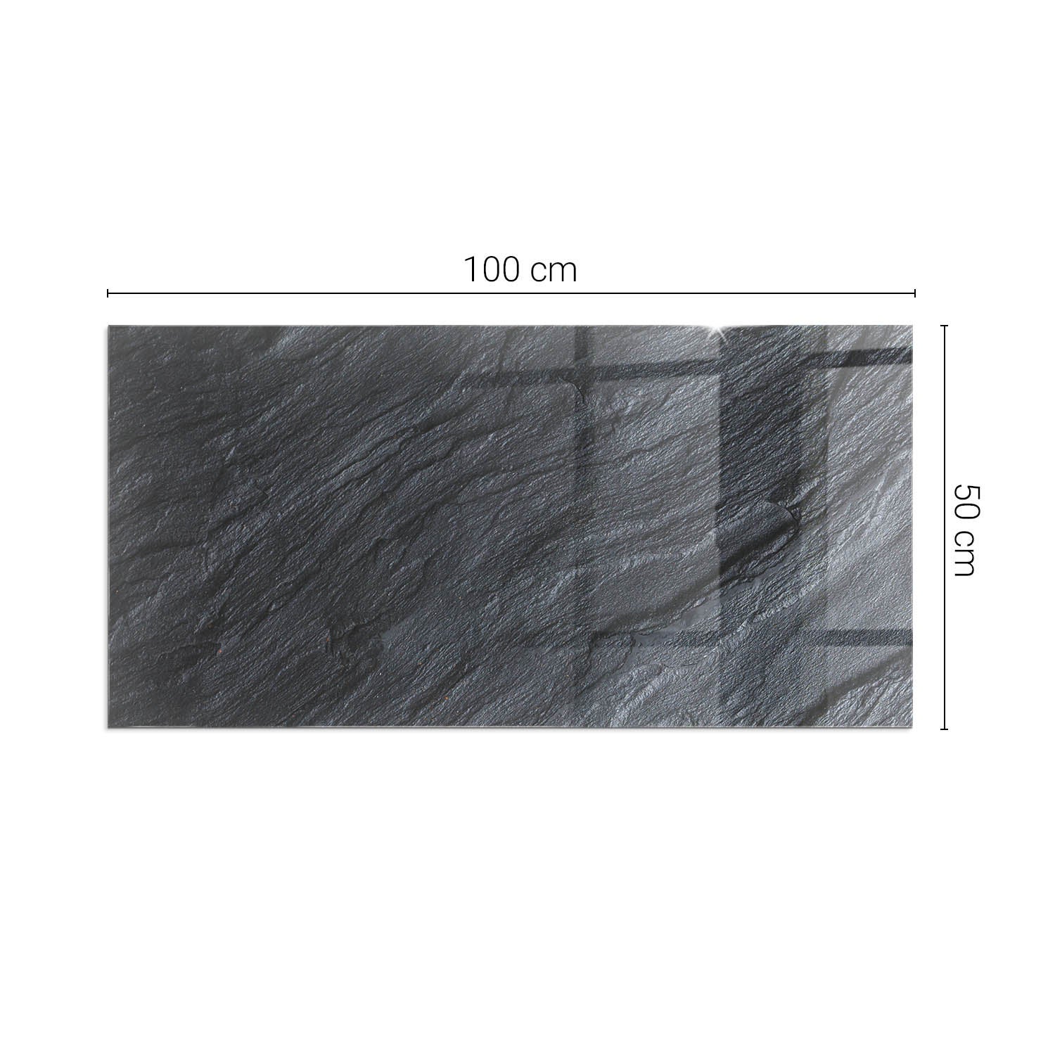 Prostokątna płyta szklana ochronna pod piecyk, kominek - 100x50 cm - Tekstura kamiennej powierzchni - TULUP - 2